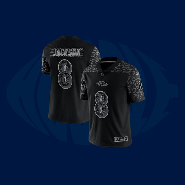 Jersey NFL Baltimore Ravens Preta RFLCTV - Huddle Store