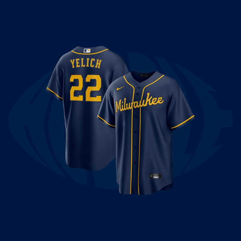 Jersey MLB Milwaukee Brewers - Azul - Huddle Store